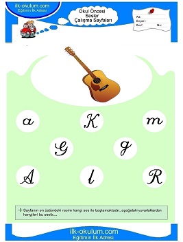 Çocuklar İçin G Sesi Çalışma Sayfaları 